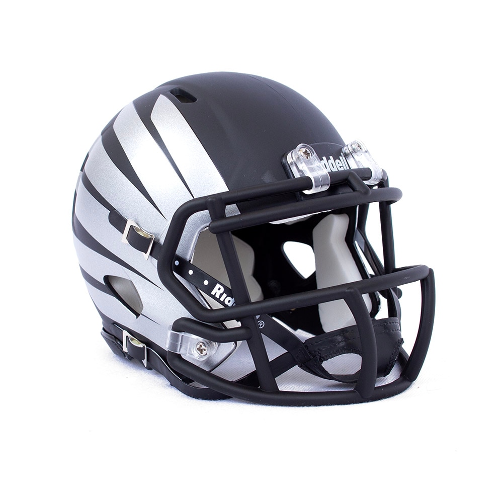 Classic Oregon O, Black, Collectibles, Gifts, Football, Riddel, Wing Speed, Mini Helmet, Silver Wings, 922339